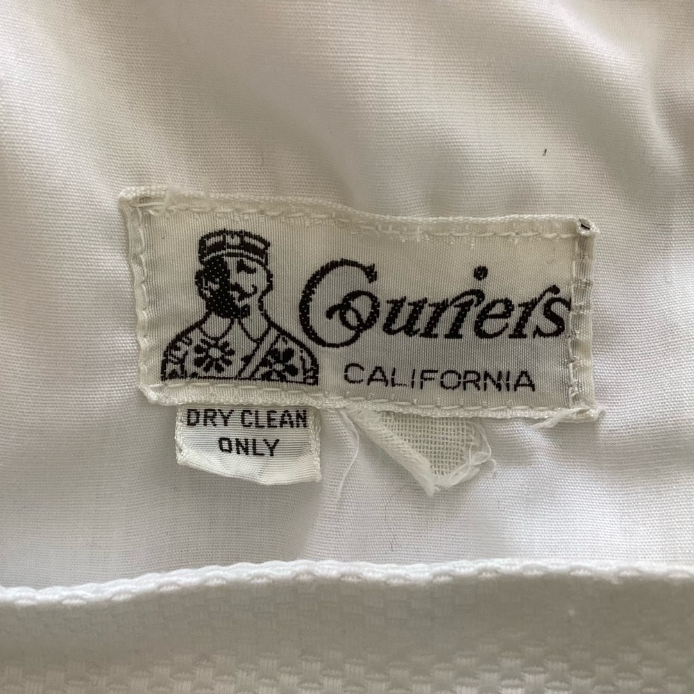 Vintage White Embroidered Maxi Dress Bell Sleeves Sm - Picture 8 of 8